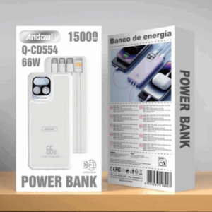 Power Bank Portatile Andowl 15000mAh 66W – Bianco o Nero
