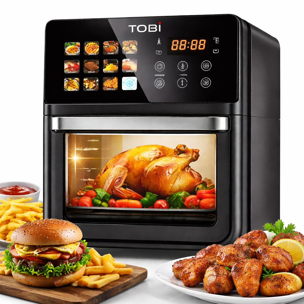 Friggitrice ad Aria 16L 2400W con Display Full Color Touch 12 Programmi Automatici Forno Air Fryer Digitale XXL - immagine 6