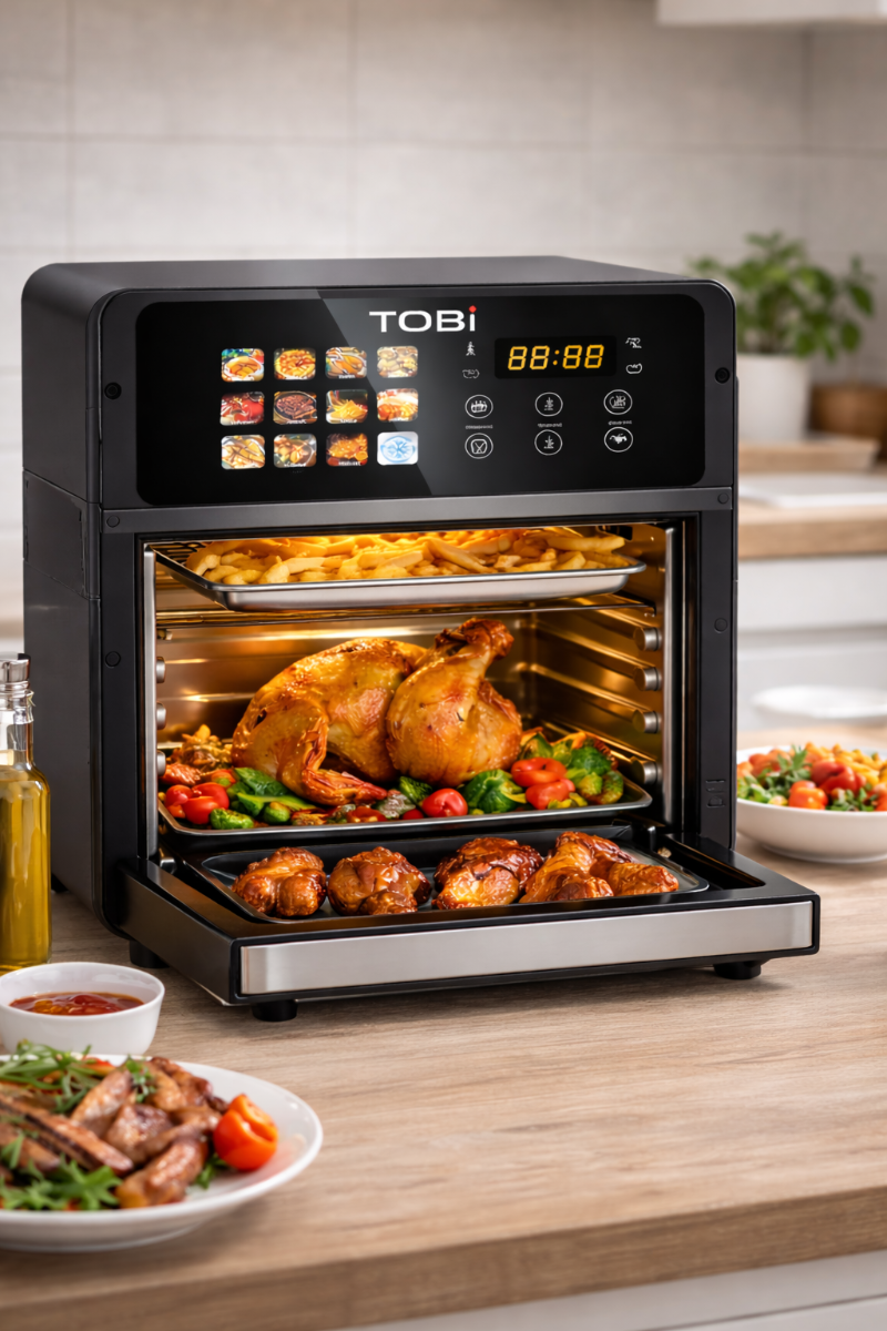 Friggitrice ad Aria 16L 2400W con Display Full Color Touch 12 Programmi Automatici Forno Air Fryer Digitale XXL - immagine 9