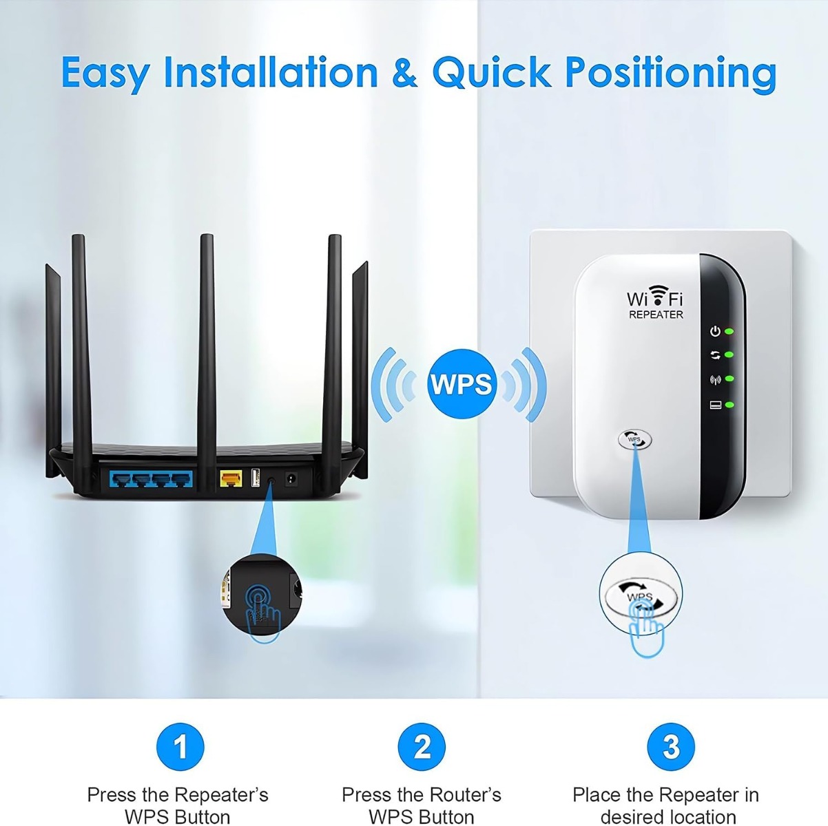 Ripetitore WiFi 300 Mbps 2.4GHz con Porta LAN e Modalità AP/WPS - immagine 6