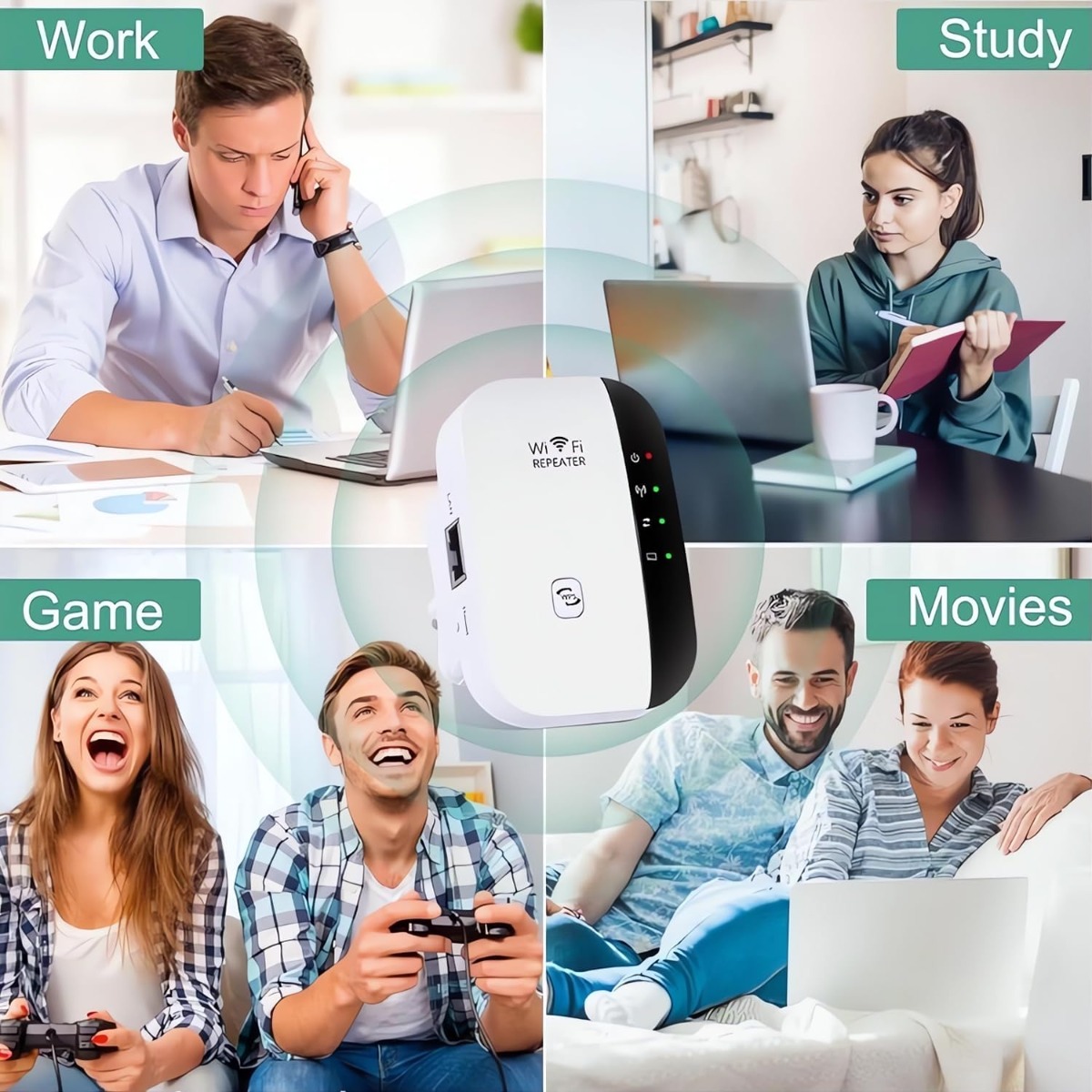 Ripetitore WiFi 300 Mbps 2.4GHz con Porta LAN e Modalità AP/WPS - immagine 8