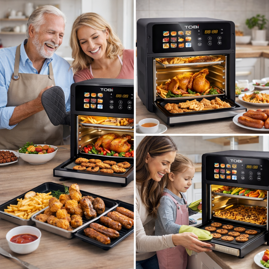 Friggitrice ad Aria 16L 2400W con Display Full Color Touch 12 Programmi Automatici Forno Air Fryer Digitale XXL - immagine 2