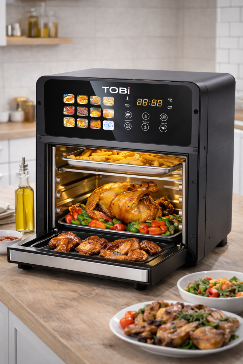 Friggitrice ad Aria 16L 2400W con Display Full Color Touch 12 Programmi Automatici Forno Air Fryer Digitale XXL - immagine 7