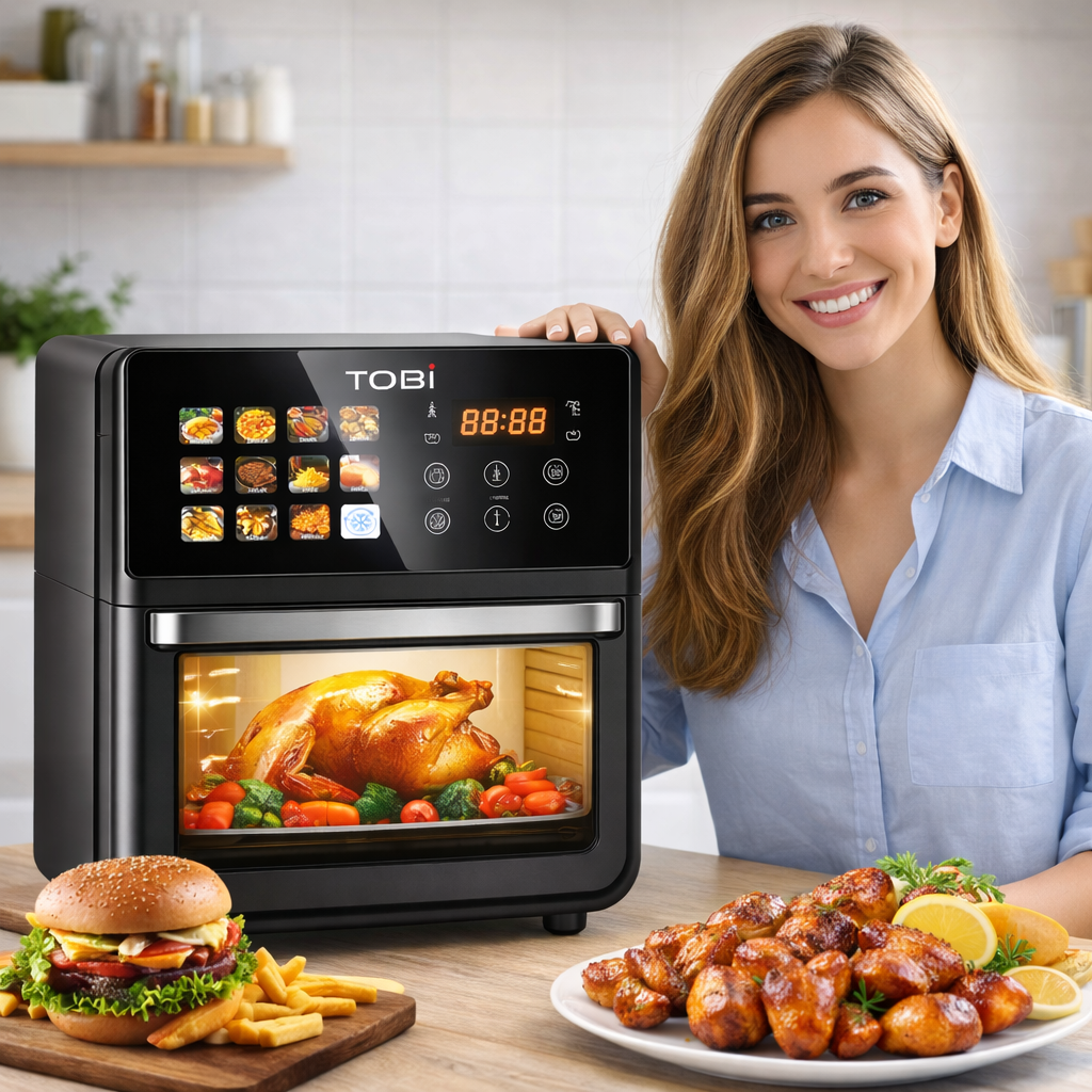 Friggitrice ad Aria 16L 2400W con Display Full Color Touch 12 Programmi Automatici Forno Air Fryer Digitale XXL - immagine 5