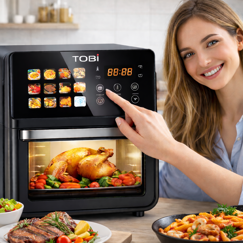 Friggitrice ad Aria 16L 2400W con Display Full Color Touch 12 Programmi Automatici Forno Air Fryer Digitale XXL - immagine 4